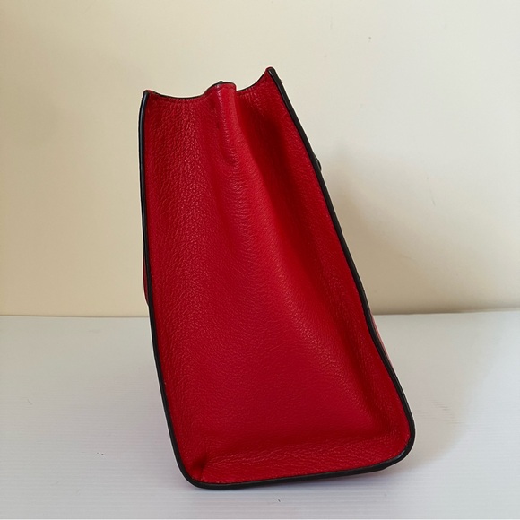 Michael Michael Kors Alessa Medium Pebbled Leather Satchel in Red - Picture 10 of 14